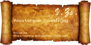 Vesztergom Zsadány névjegykártya